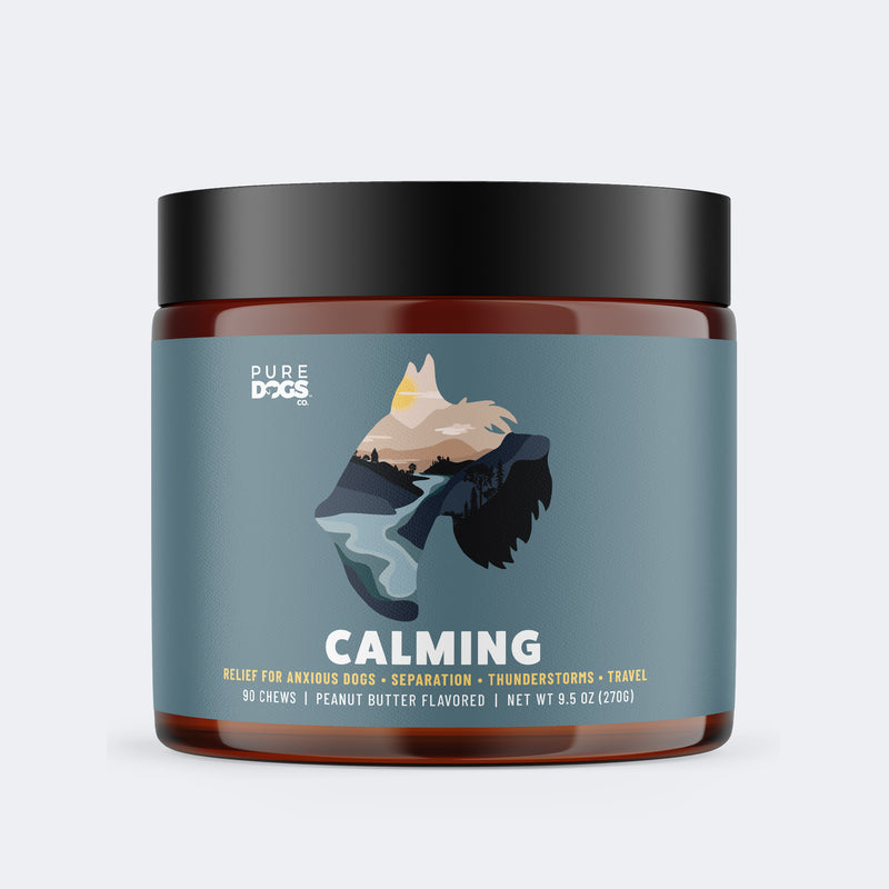 Pure Calming Chews for Dogs - Hemp, Chamomile & Melatonin for Anxiety, Stress & Relaxation - 90 count